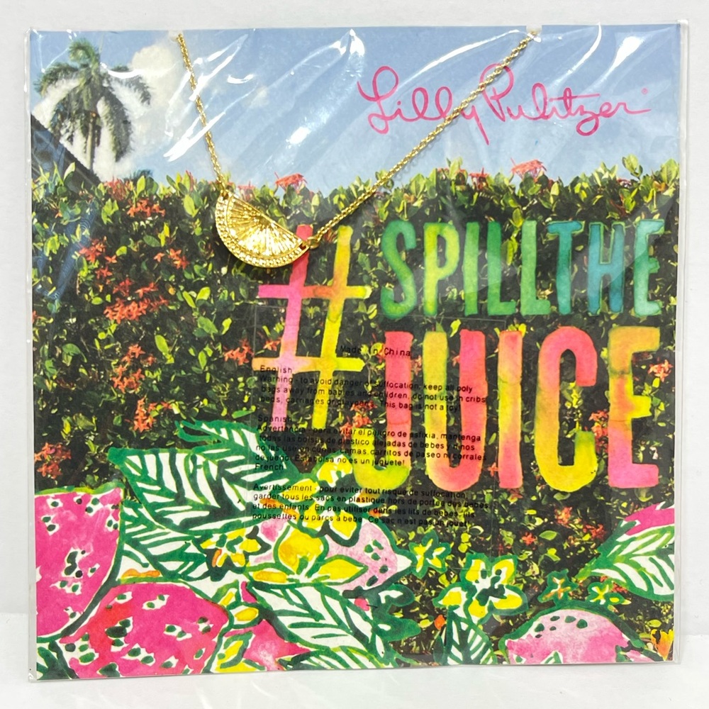 Lilly Pulitzer #spillthejuice Lemon Gold Necklace